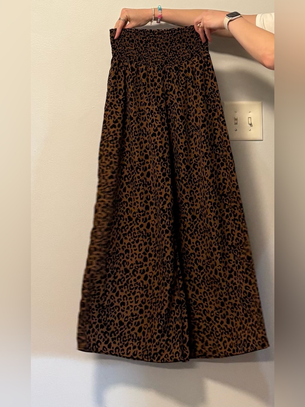 Sienna Sky Brown and Black Leopard Wide Leg Pants